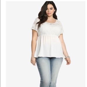 Torrid Lace inset blouse new with tags.